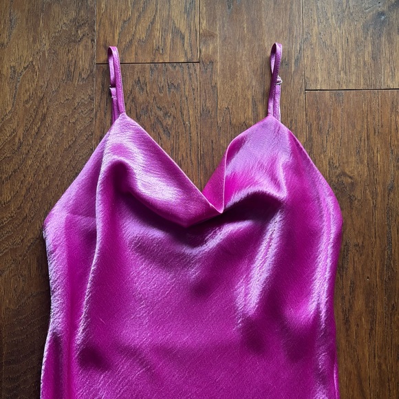 Know One Cares Hot Pink Satin Midi Slip Dress | Size M - Picture 6 of 12